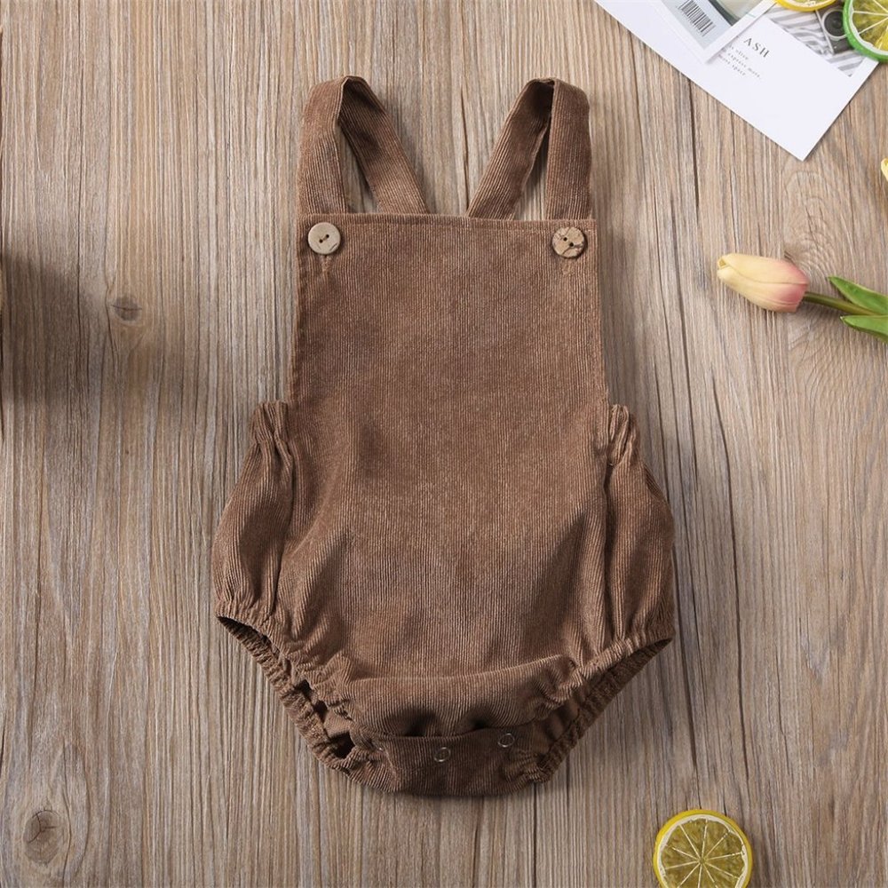Brown Corduroy Baby Romper